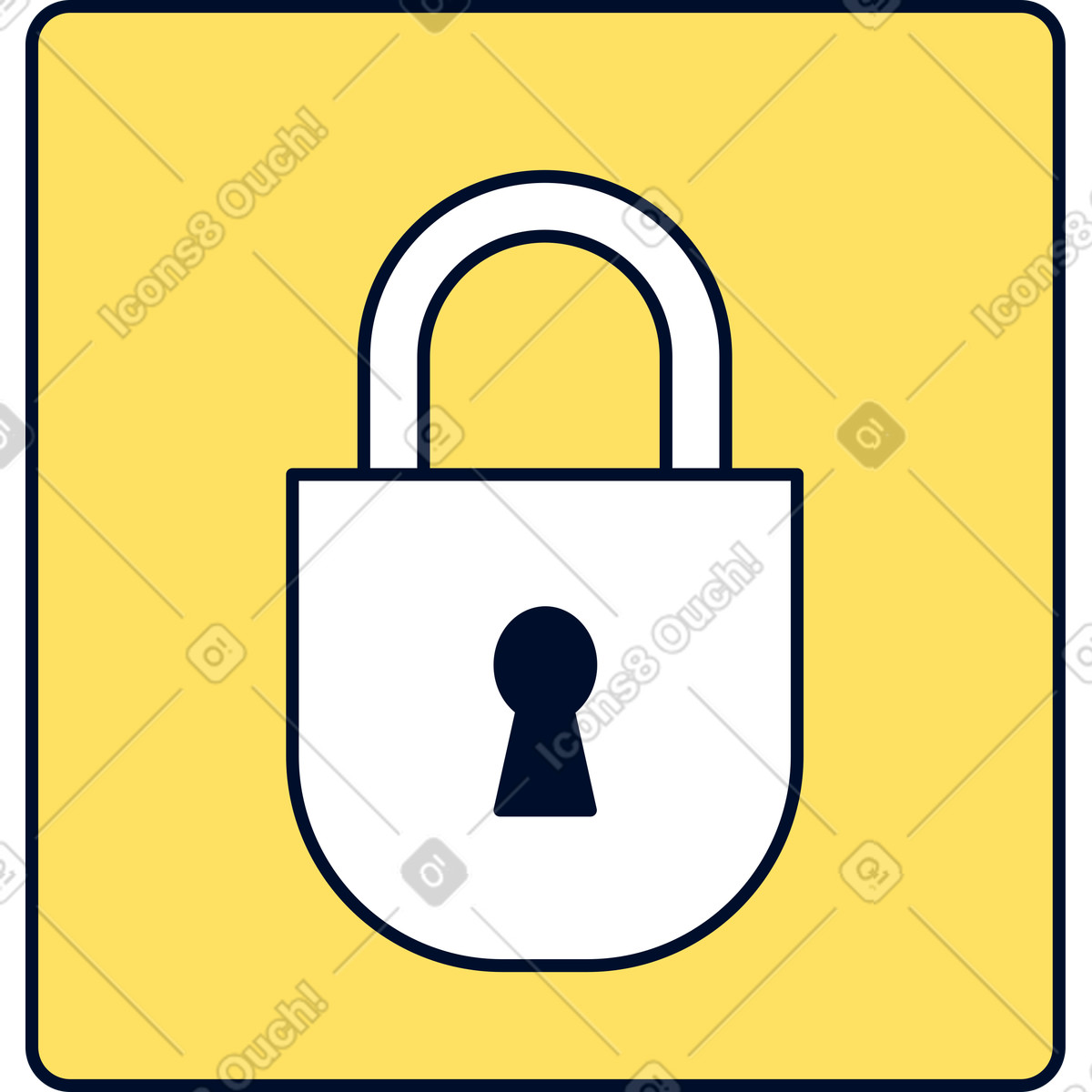 Lock illustration in Teal style download in PNG, SVG