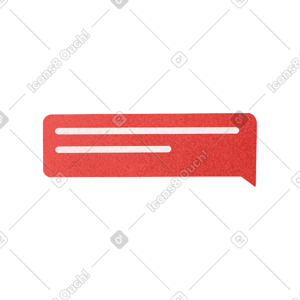 下载 Willowy 风格的 Red bubble with lines of white text 插画，支持 PNG、SVG 格式