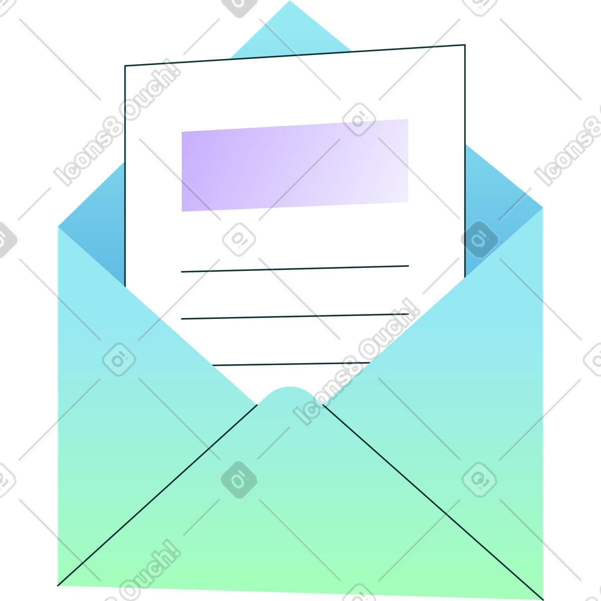下载 Florid 风格的 打开信封 插画，支持 PNG、SVG 格式