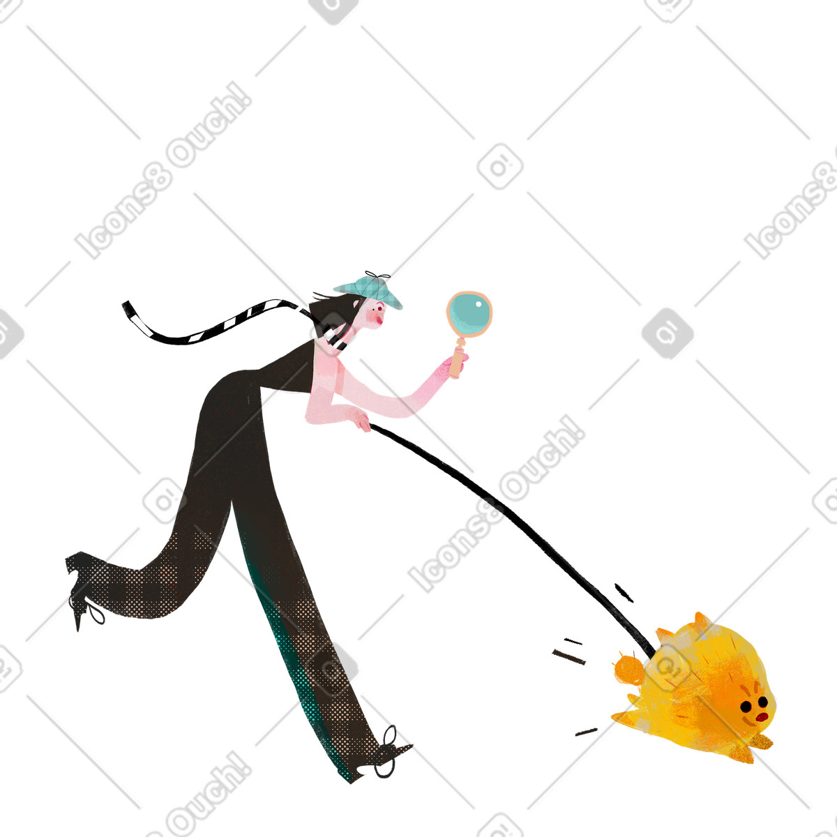 Ilustración Detective siguiendo el ejemplo en estilo Fabulous a descargar en PNG y SVG