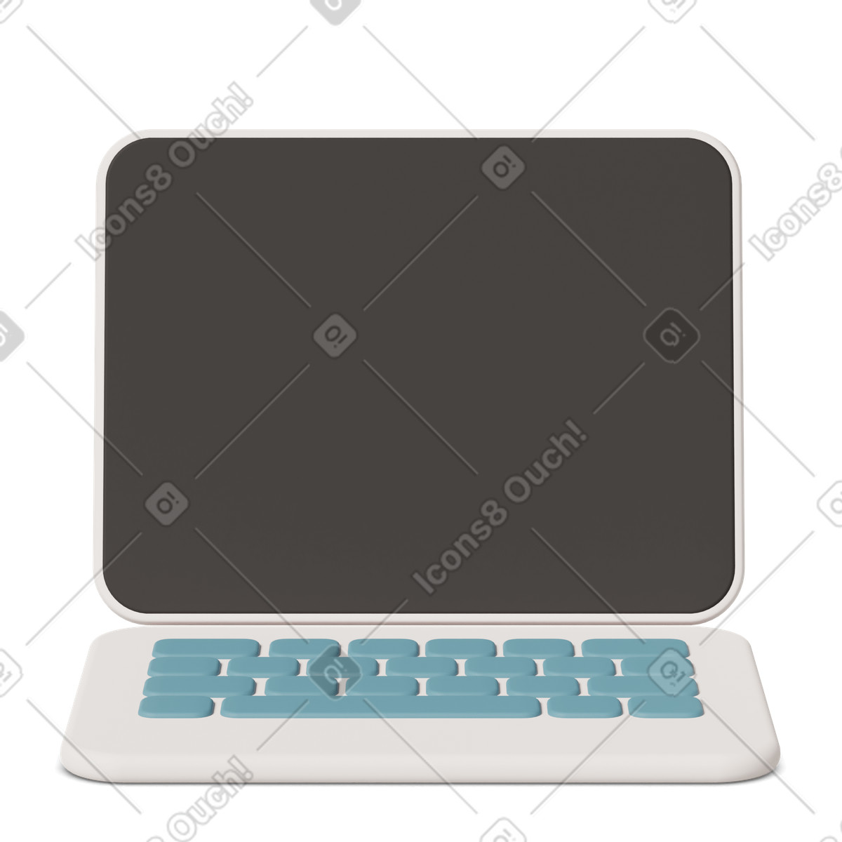 3D Casual life スタイルの Black laptop screen のイラストをPNG、SVG形式でダウンロード