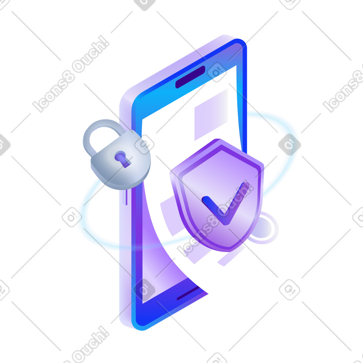 Hi-tech 스타일의 전자 문서의 보안 일러스트레이션 PNG, SVG 다운로드