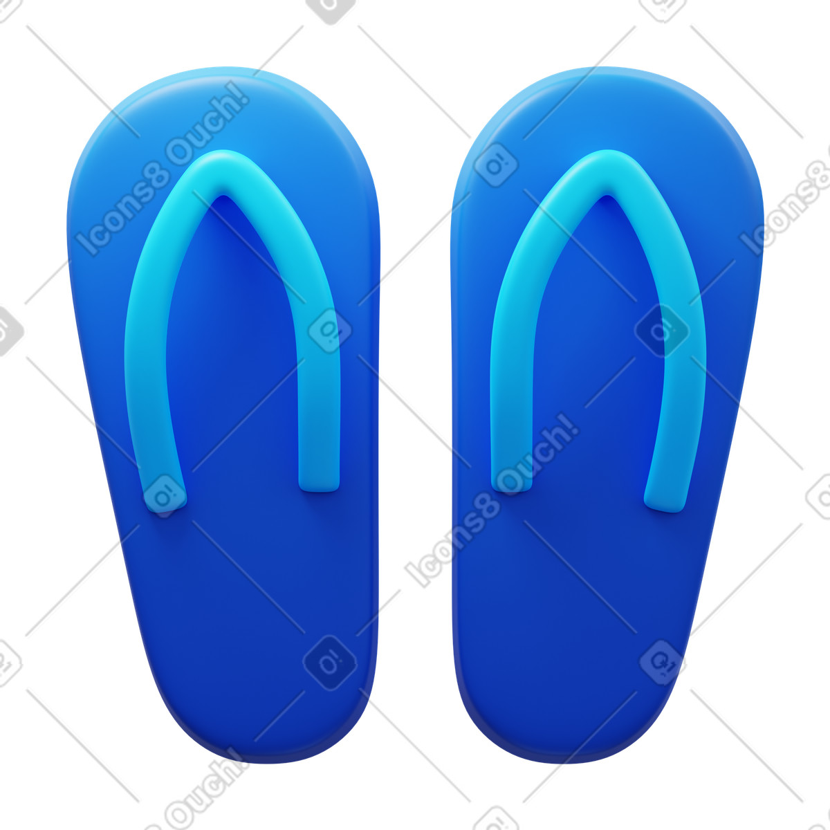 Flip flops illustration in 3D Fluency style download in PNG, SVG