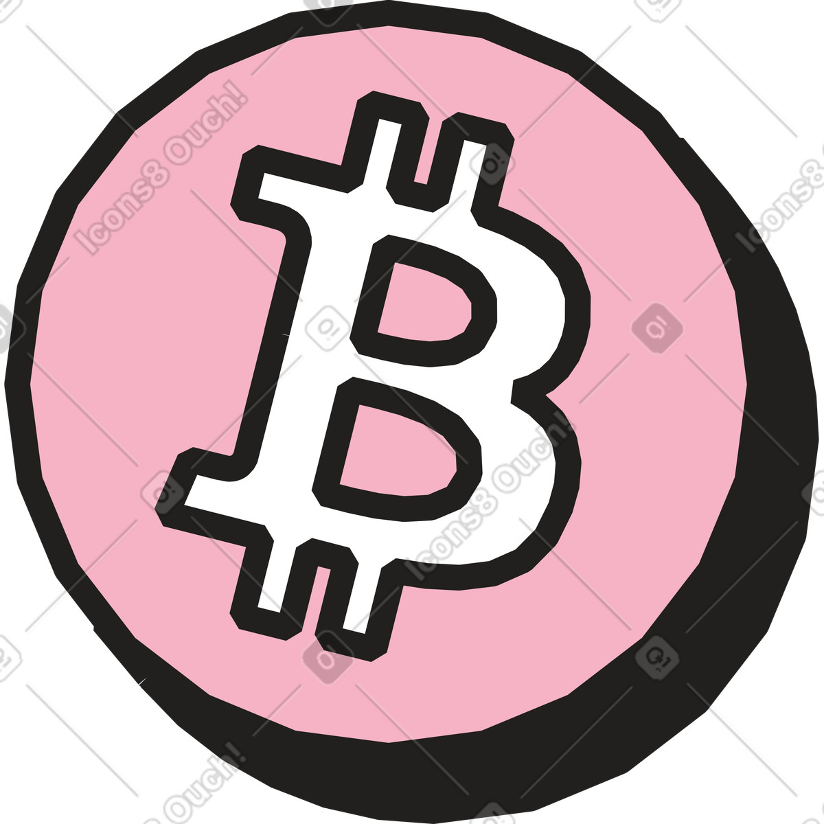 Bitcion icon illustration in Dazzle style download in PNG, SVG