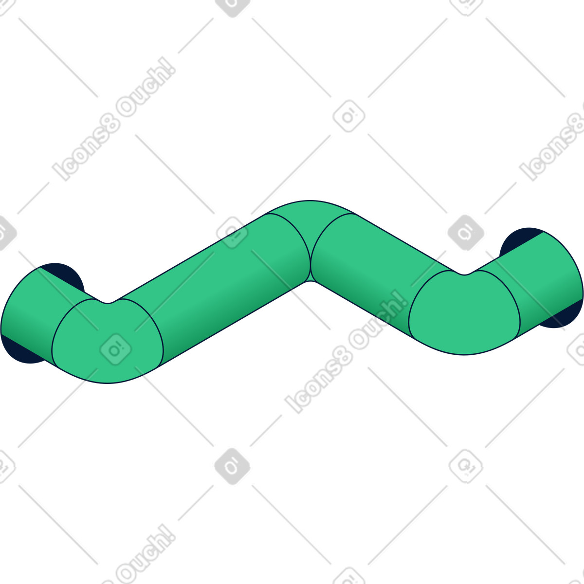 Green pipe illustration in Neat style download in PNG, SVG