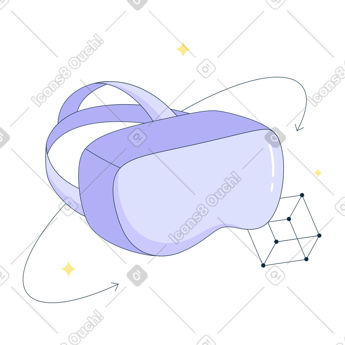 Virtual-reality-brille-Illustration im Bubble gum-Stil als Download in PNG, SVG