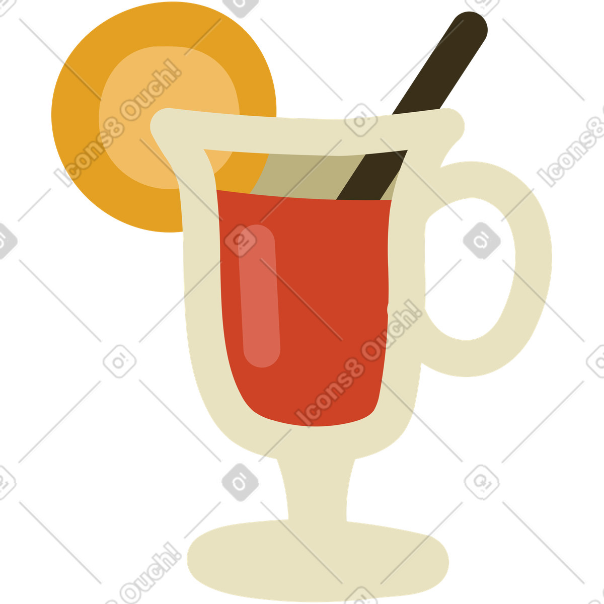 Ilustração de Mulled wine em no estilo Arabica para baixar em PNG, SVG