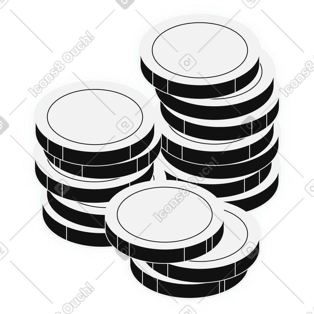 Ilustración Monedas en estilo Inverse a descargar en PNG y SVG