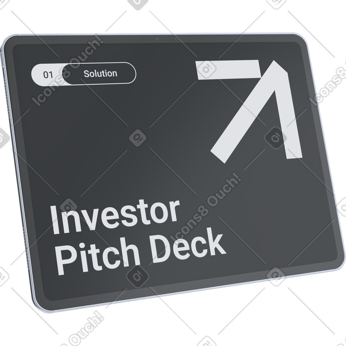 3D Pro スタイルの Solution slide of investor pitch deck for venture capital fundraising のイラストをPNG、SVG形式でダウンロード