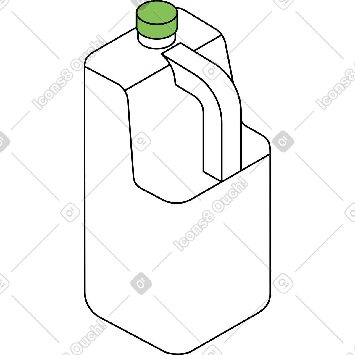 Illustration Bouteille en plastique dans le style Isometric à télécharger aux formats PNG, SVG