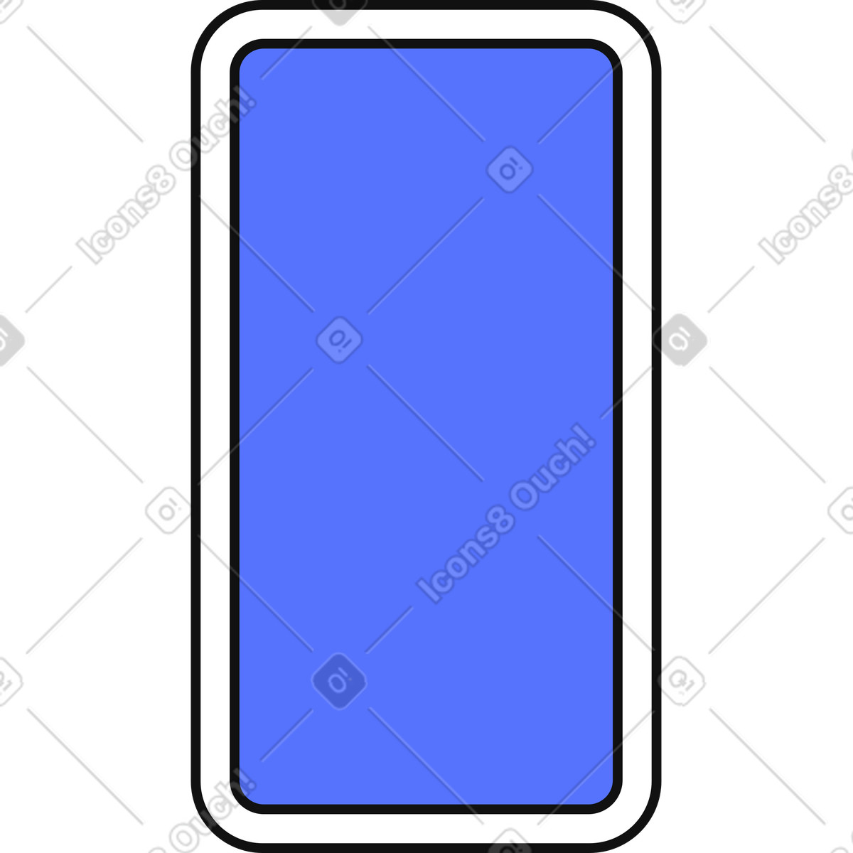 Main 스타일의 Smartphone blank blue screen template for mobile app 일러스트레이션 PNG, SVG 다운로드