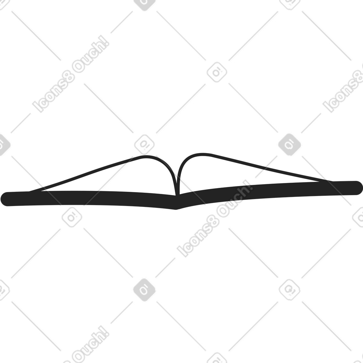 Sammy Line スタイルの 大きく開いた本 のイラストをPNG、SVG形式でダウンロード
