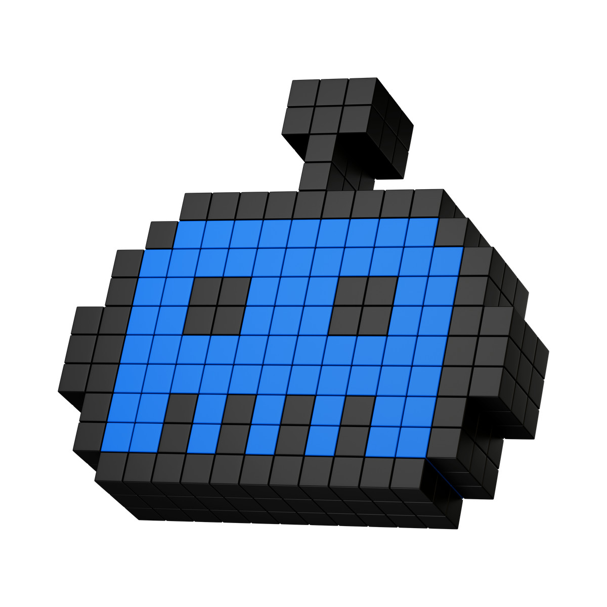 Иллюстрация Artificial intelligence robot symbol built from voxel cubes в стиле 3D Stickle — скачать в форматах PNG, SVG