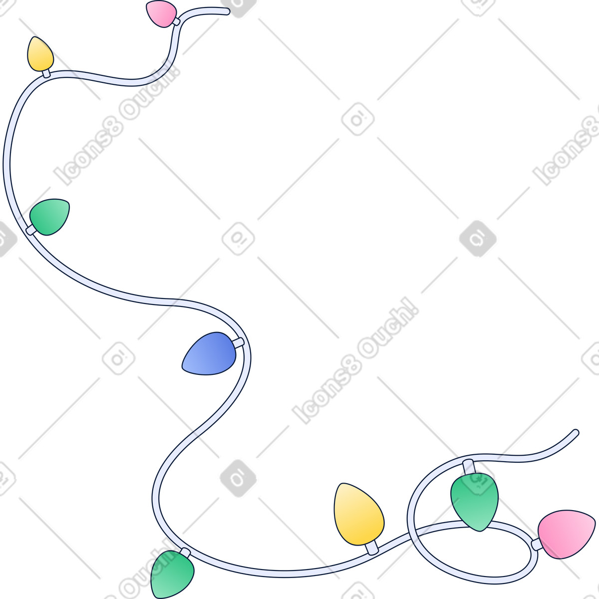 Light bulb garland illustration in Neat style download in PNG, SVG