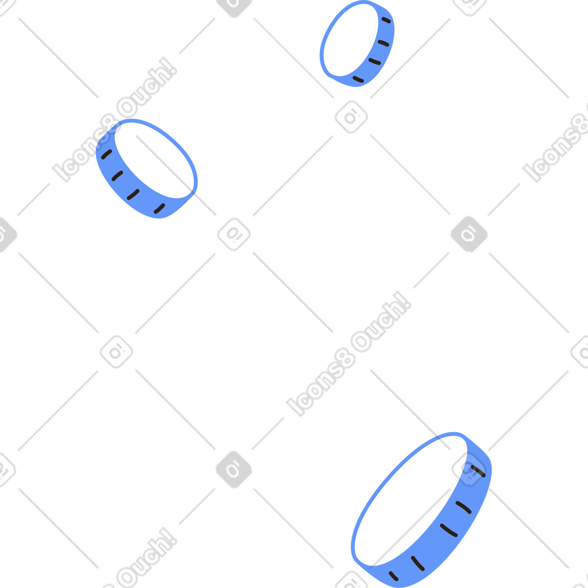 Flying blue coins illustration in Plain style download in PNG, SVG