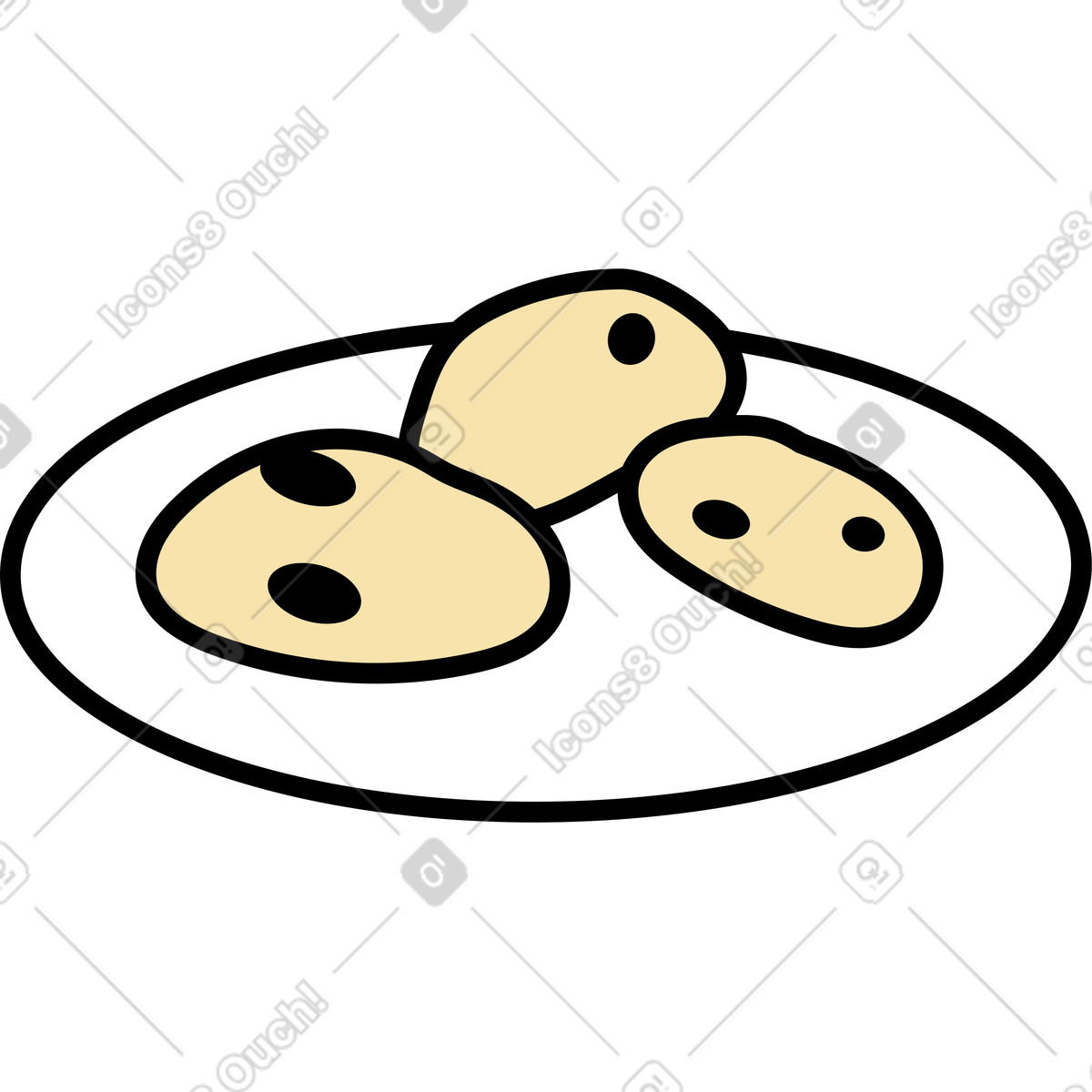 Plate of cookies illustration in Notes style download in PNG, SVG