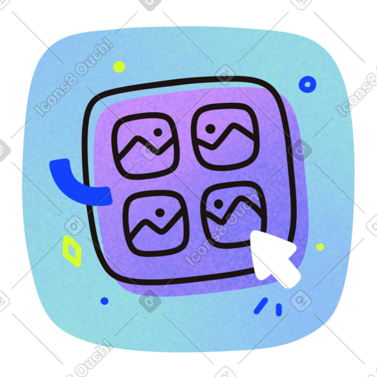 Generating illustrations with ai-Illustration im Flow-Stil als Download in PNG, SVG