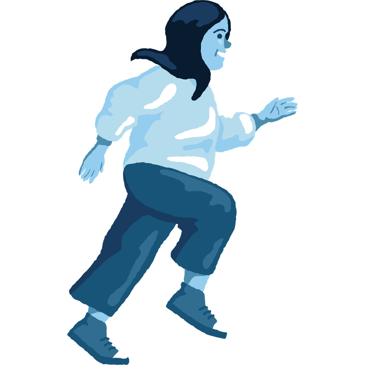 Illustration Chubby girl running dans le style Cherry à télécharger aux formats PNG, SVG