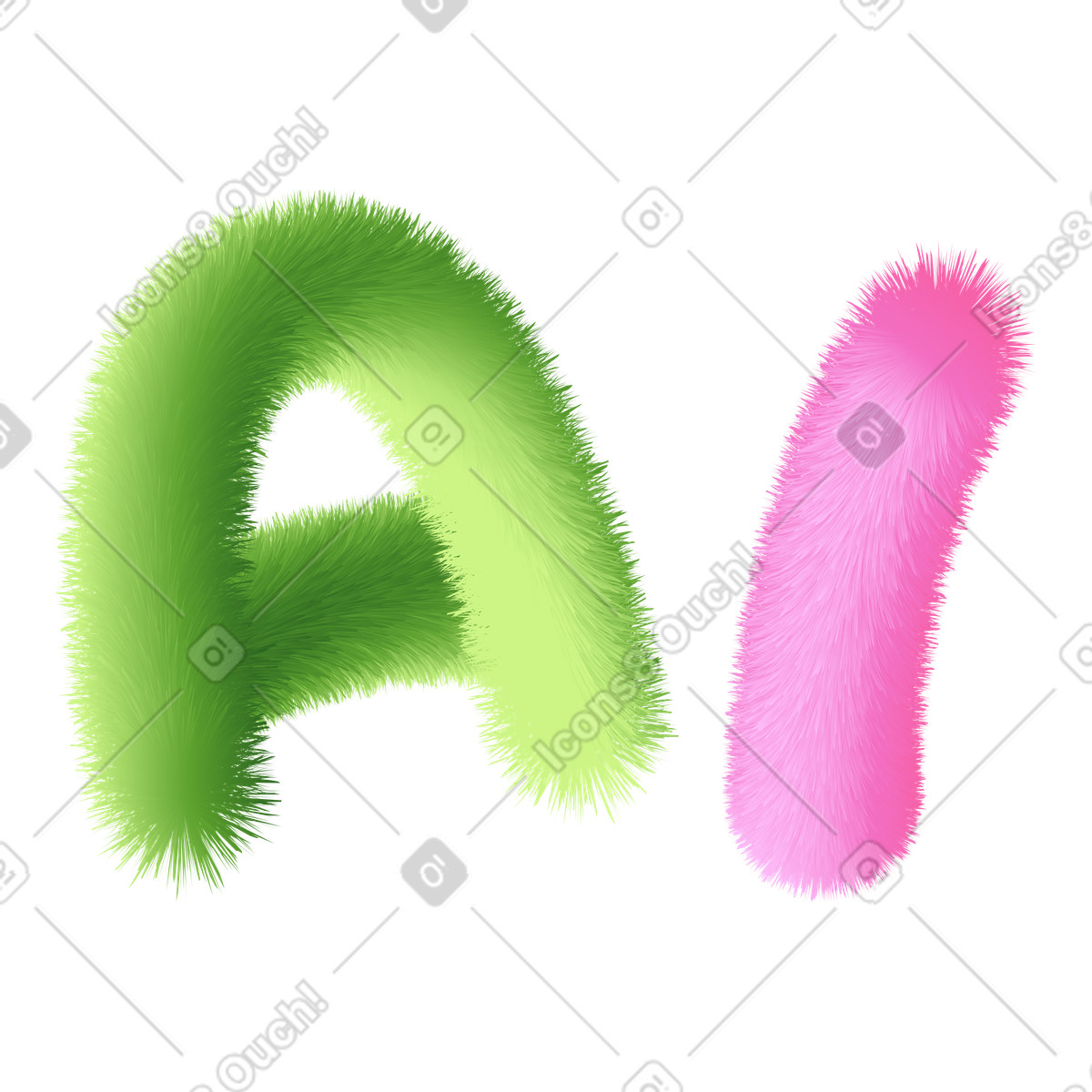 下载 Puffy 风格的 Lettering ai in multicolored style text 插画，支持 PNG、SVG 格式