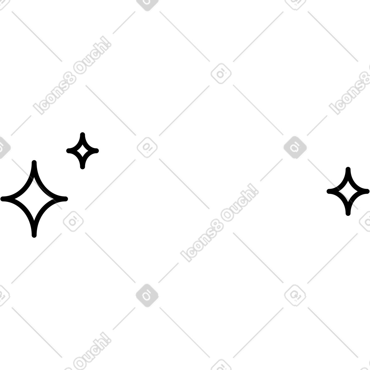 Ilustración Sparkle star shapes minimal clean shine decoration isolated silhouette en estilo Notion Line Art a descargar en PNG y SVG