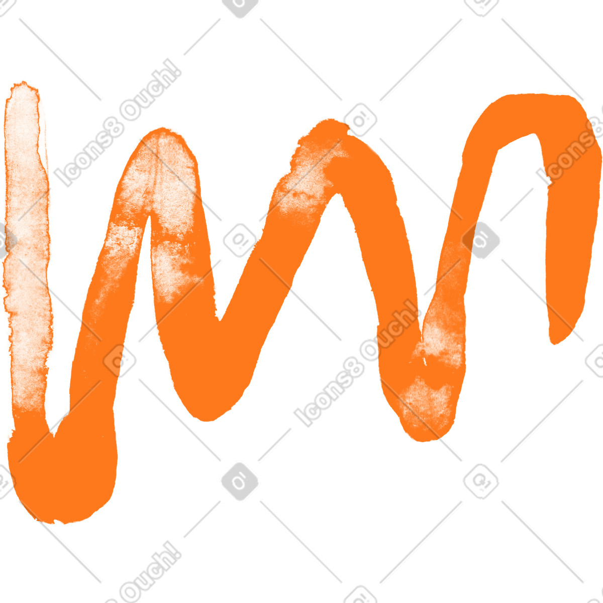 Orange scribble illustration in Inky style download in PNG, SVG