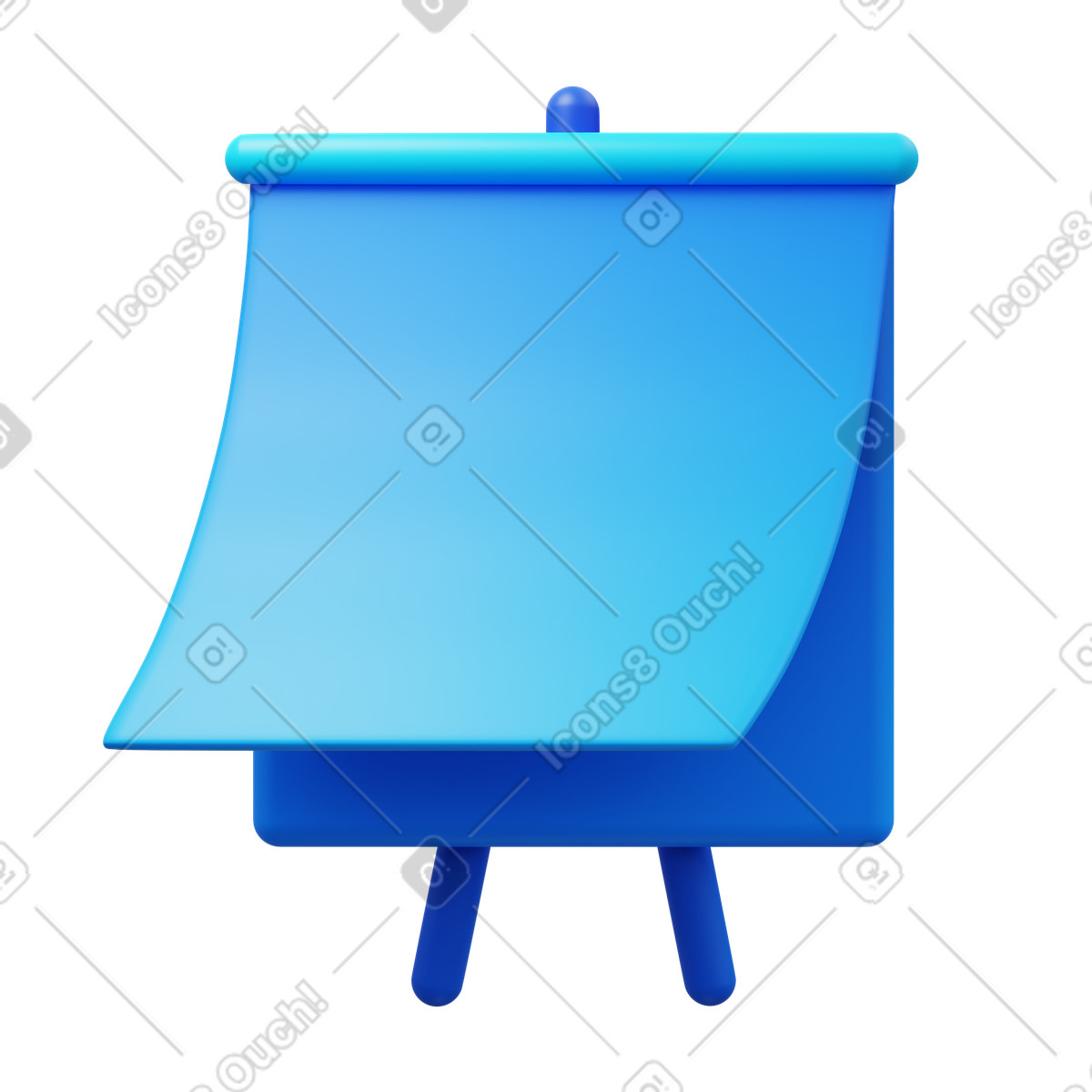 Lavagna a fogli mobili illustrazione animata in stile 3D Fluency scaricabile in GIF, Lottie (JSON), AE