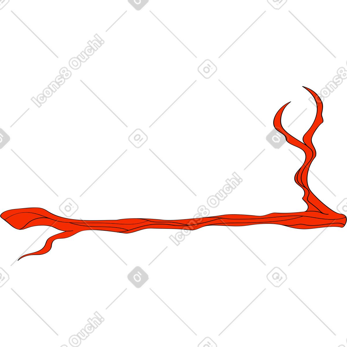 Ast-Illustration im Looney-Stil als Download in PNG, SVG