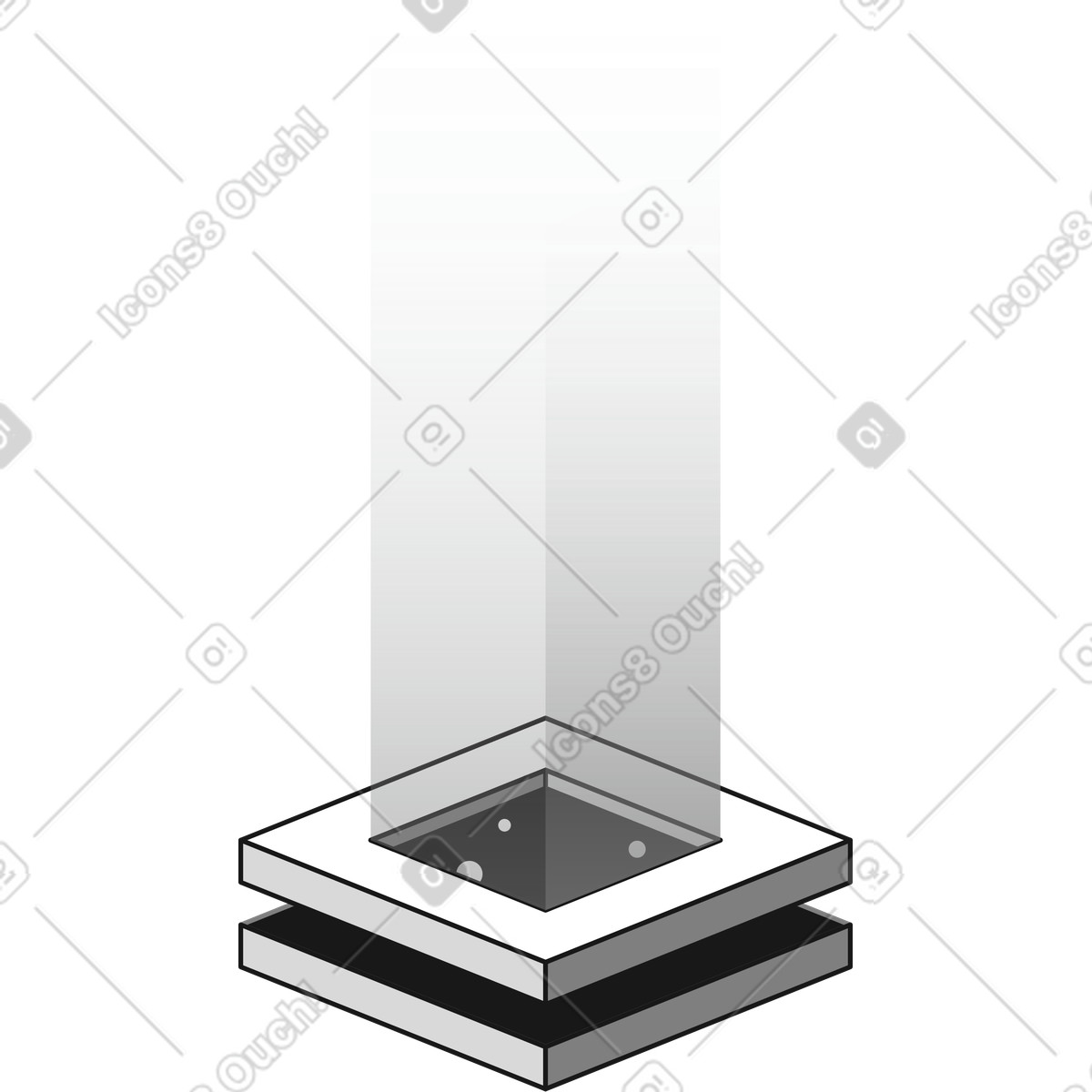 Box three illustration in Futuristic style download in PNG, SVG