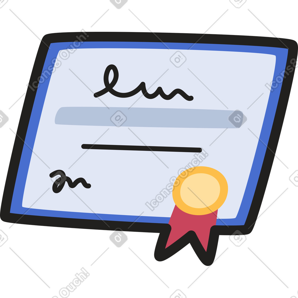 Diplom-Illustration im Clipart-Stil als Download in PNG, SVG