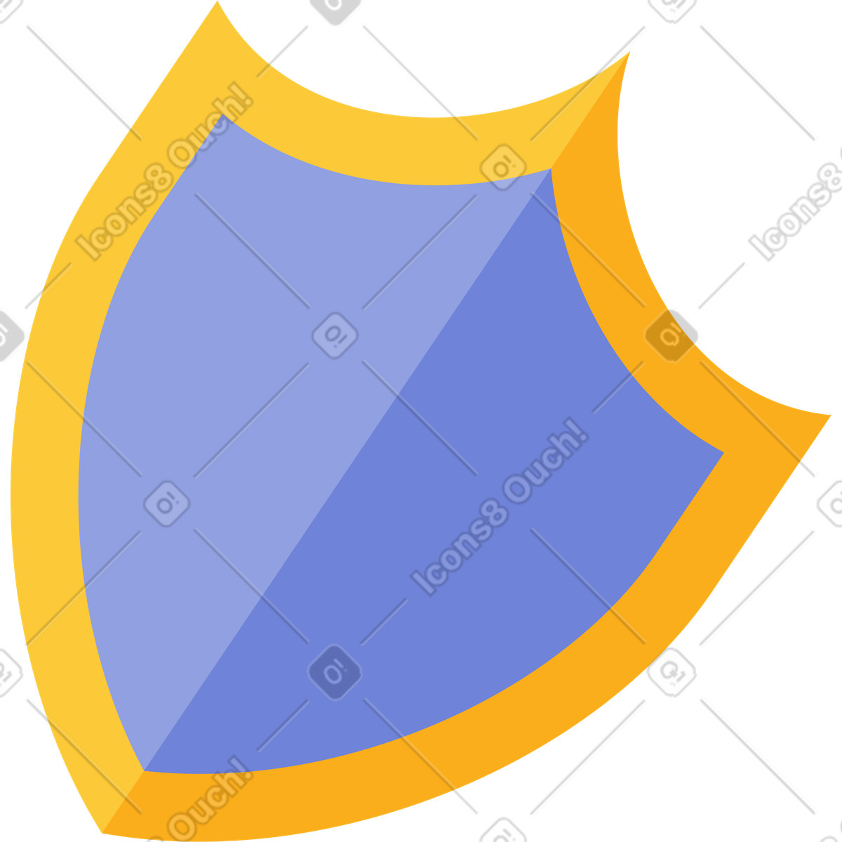 Inclined shield illustration in Juicy style download in PNG, SVG