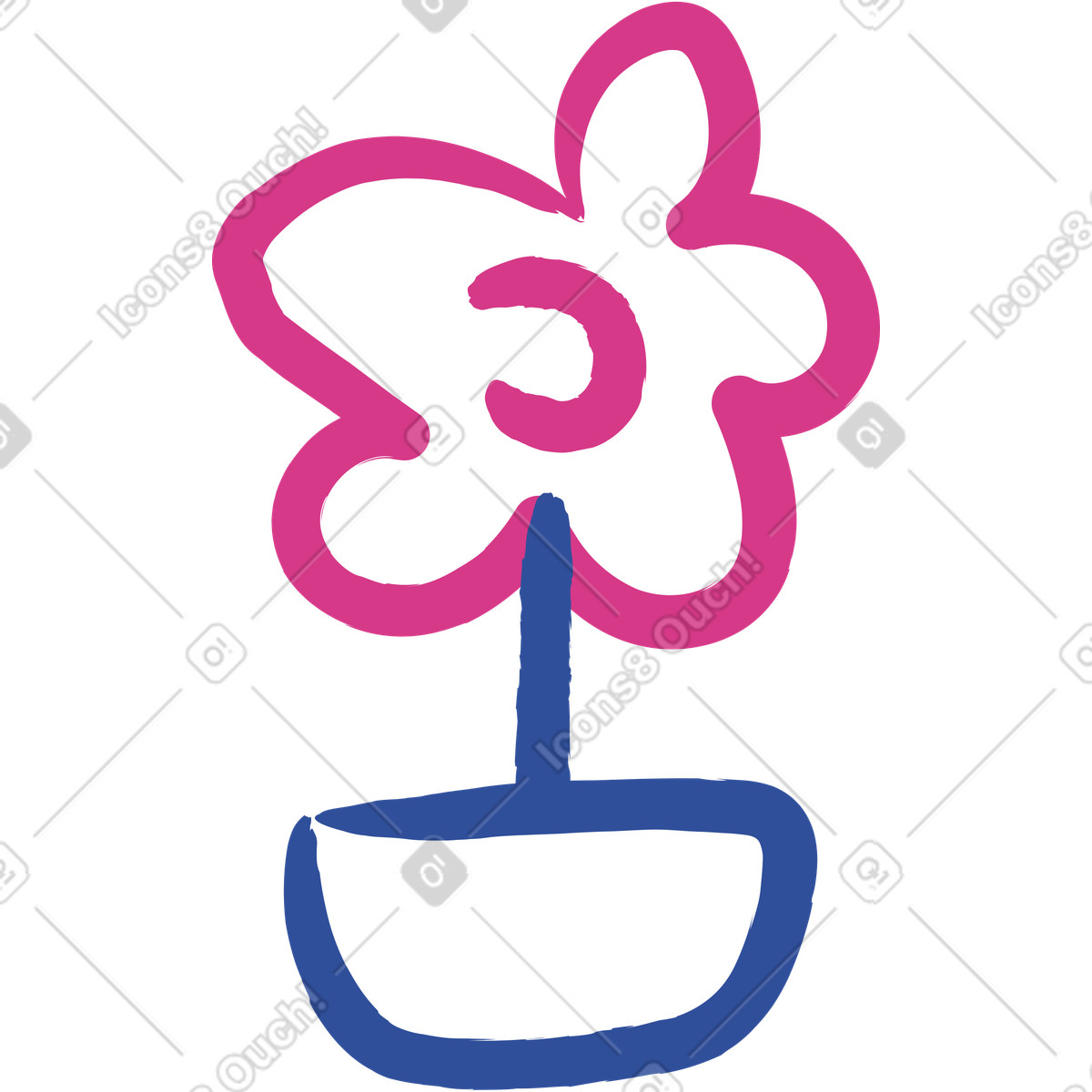 Fiore illustrazione in stile Lime scarica in PNG, SVG