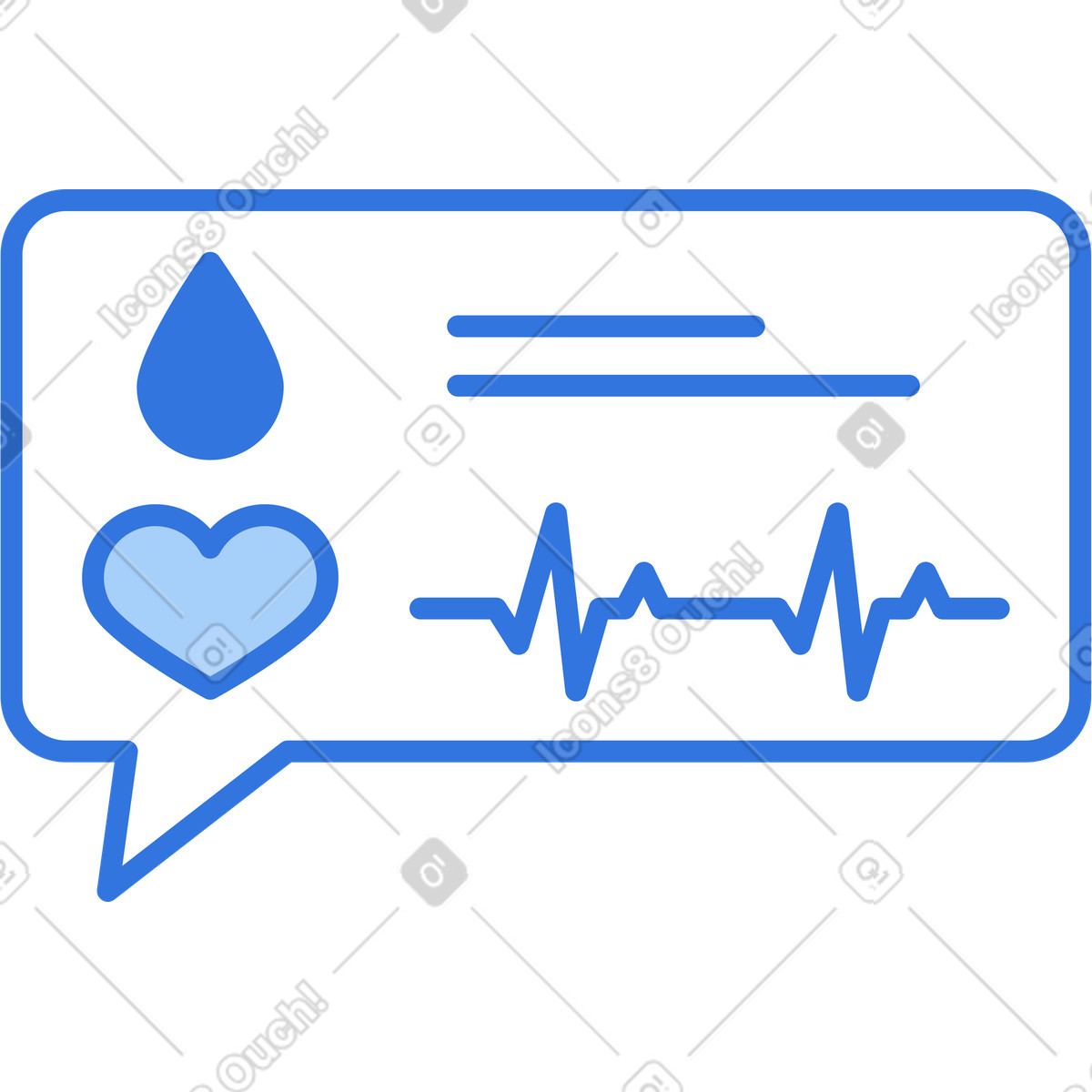 Speech bubble with pulse illustration clipart image in PNG SVG GIF