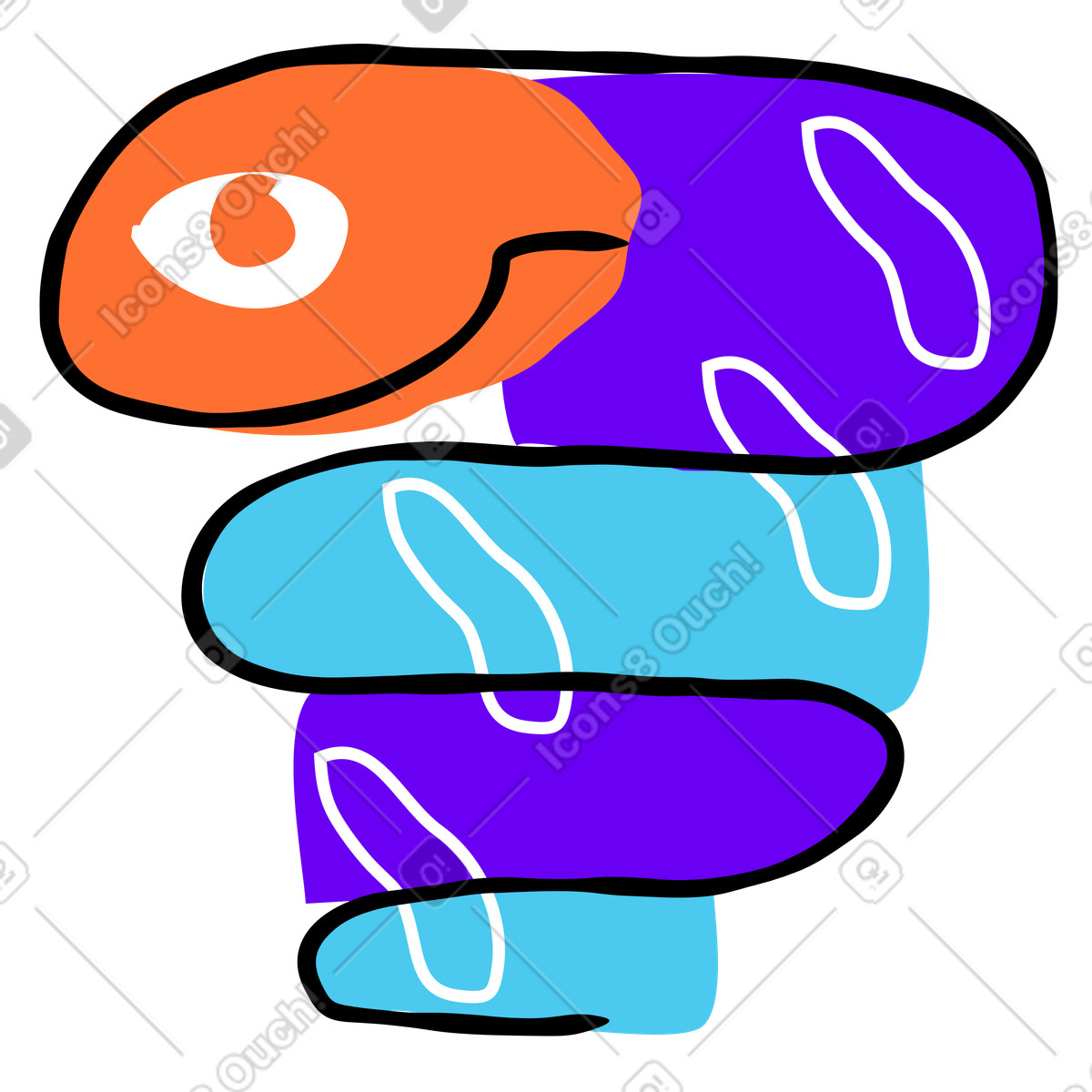 Snake illustration in Puzzle style download in PNG, SVG