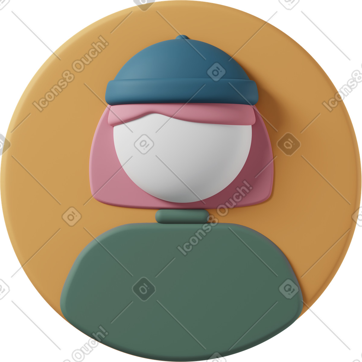 Ilustración Chica avatar con pelo en estilo 3D Casual life a descargar en PNG y SVG