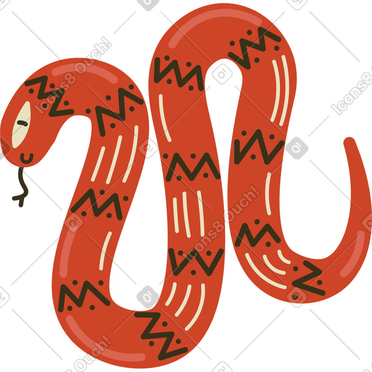 Ilustración Serpiente en estilo Arabica a descargar en PNG y SVG