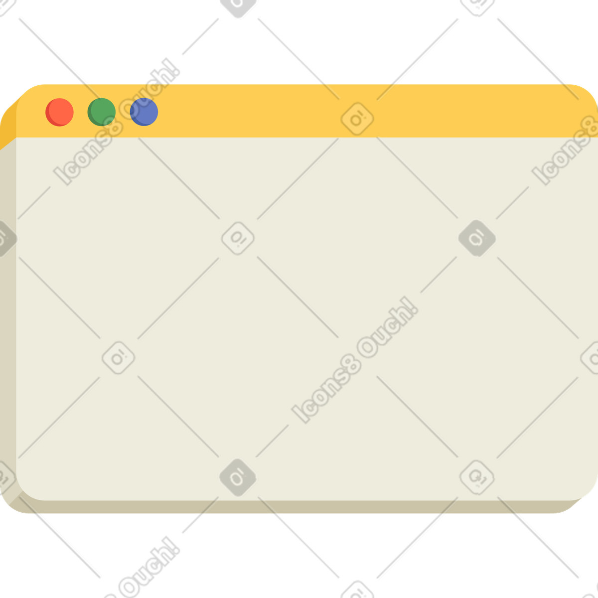 Yellow web browser illustration in Social style download in PNG, SVG