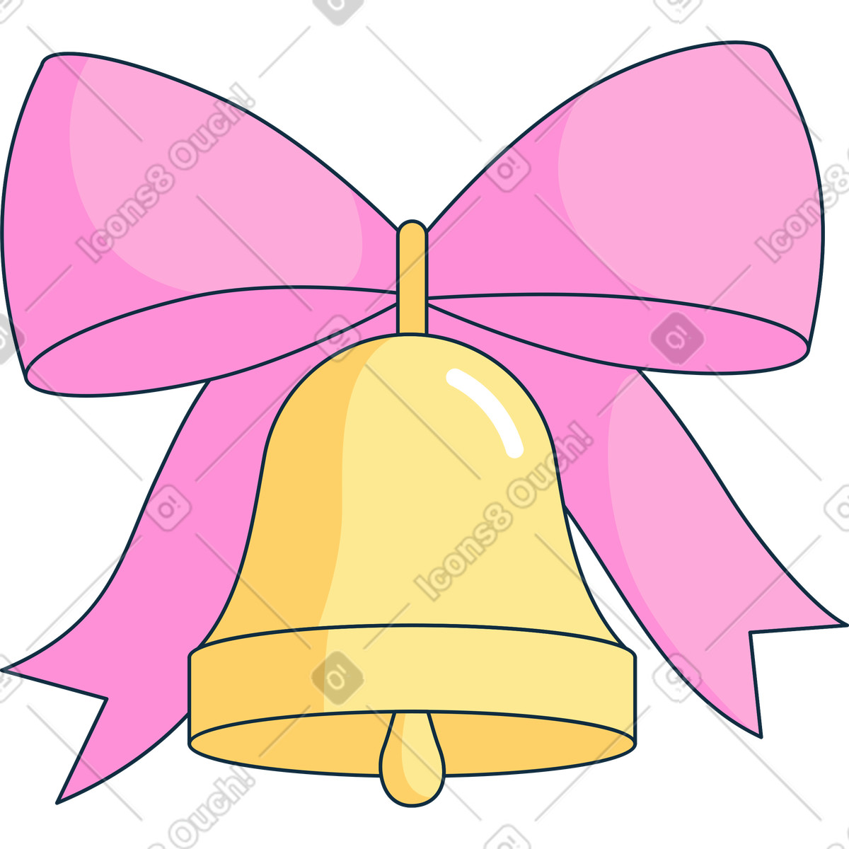 Christmas bell illustration in Bubble gum style download in PNG, SVG