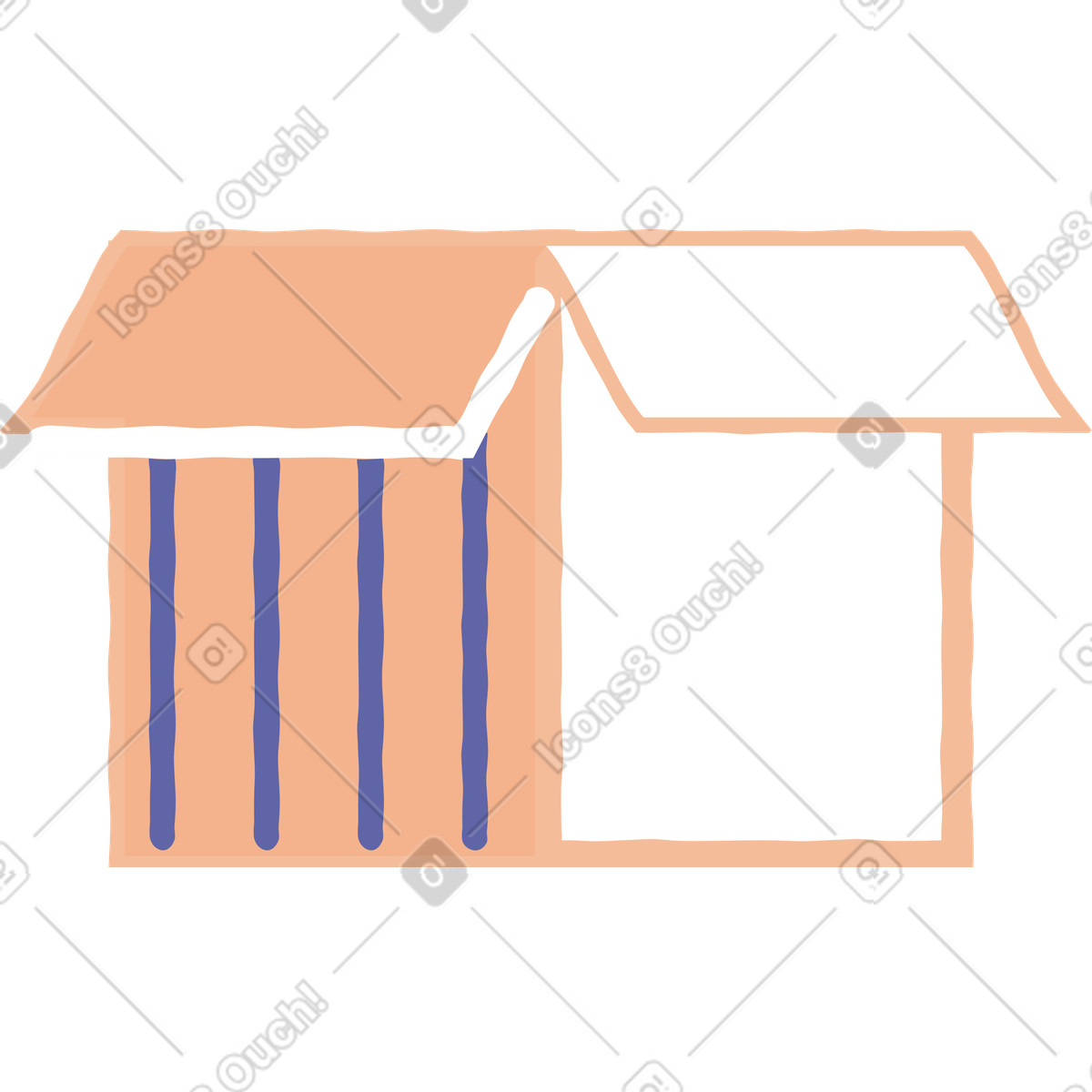 Scatola illustrazione in stile Stripy scarica in PNG, SVG