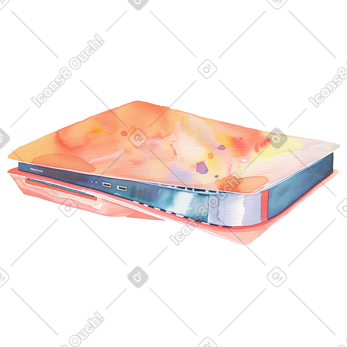 Illustration Console de jeu dans le style Watercolor à télécharger aux formats PNG, SVG