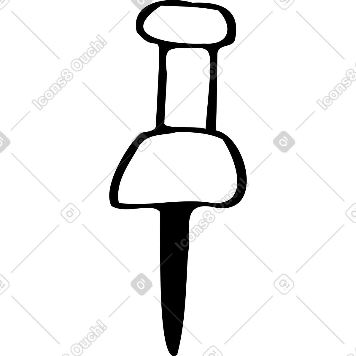 Ilustración Gran alfiler blanco en estilo Marks a descargar en PNG y SVG