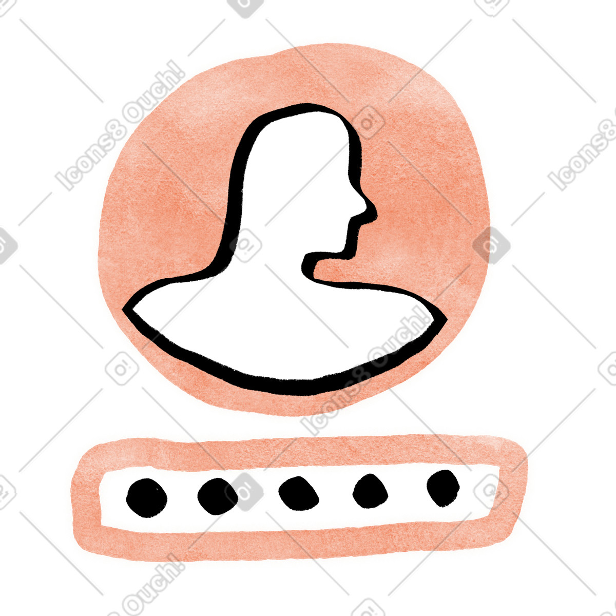 Ilustración Profile avatar with password input box, Online account access en estilo Hand-drawn animation a descargar en PNG y SVG