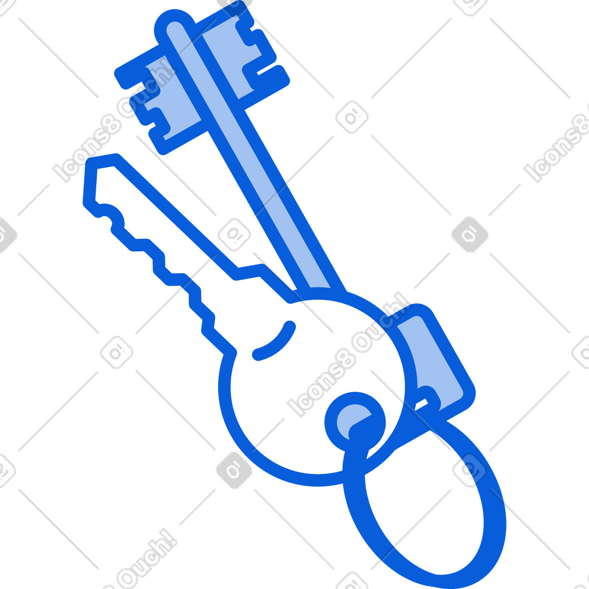 Bunch of keys illustration in Handy Line style download in PNG, SVG