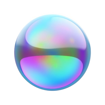 A soap bubble displaying a multitude of vibrant colors reflecting light. The surface of the bubble shows a thin, iridescent film that gives off a shimmering effect. The bubble appears perfectly spherical, floating gently in the air, with delicate patterns swirling across its surface. Close examination reveals the interplay of colors caused by light refraction, creating a visually captivating scene.