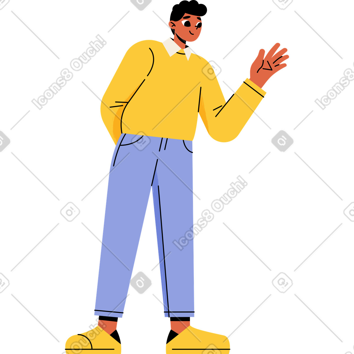 Illustration Homme dans un chandail agitant le style Juicy à télécharger aux formats PNG, SVG