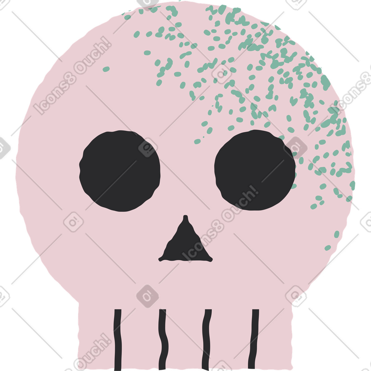 Schädel-Illustration im Pablo-Stil als Download in PNG, SVG