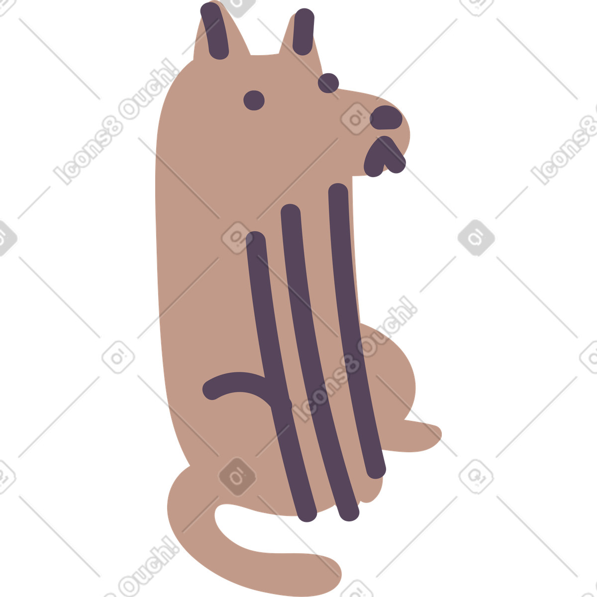 Dog illustration in Pluto style download in PNG, SVG