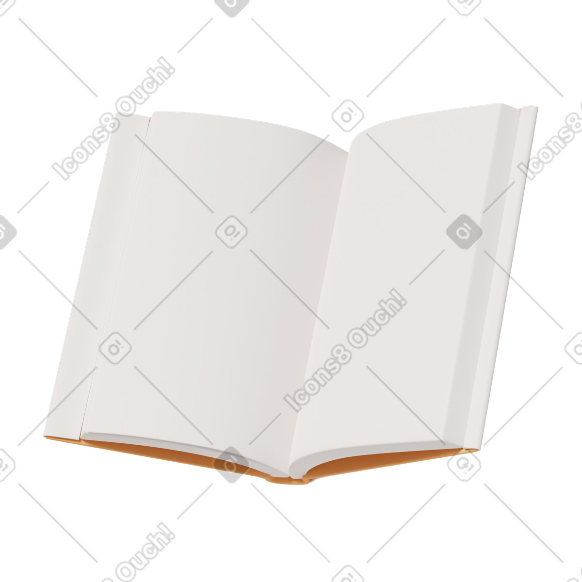 3D Casual life スタイルの Open book cover top view mockup のイラストをPNG、SVG形式でダウンロード