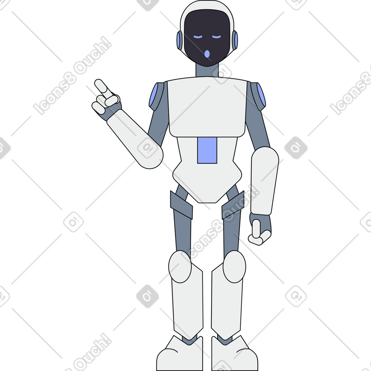 Robot umanoide illustrazione in stile Teko scarica in PNG, SVG