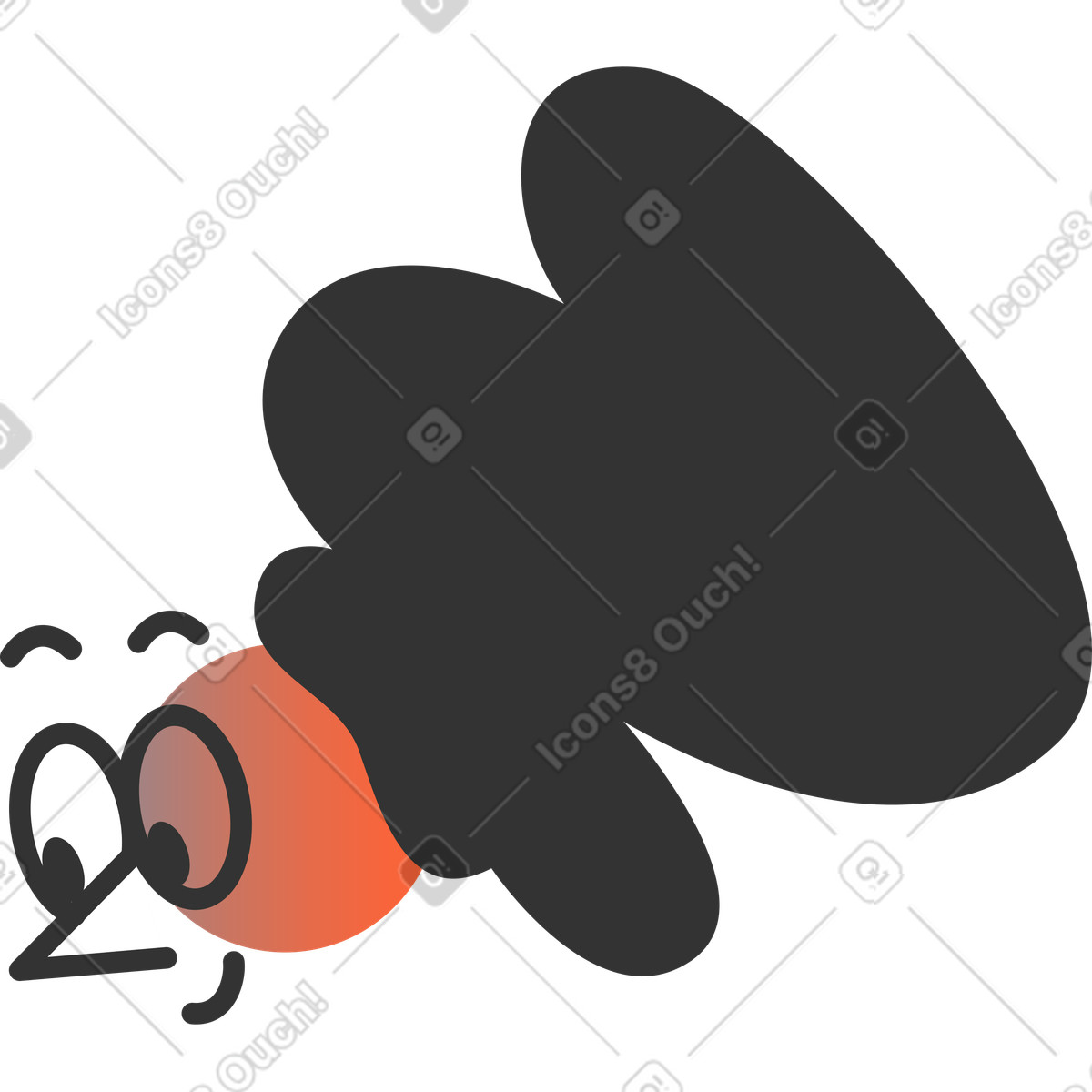 Head illustration in PNG, SVG