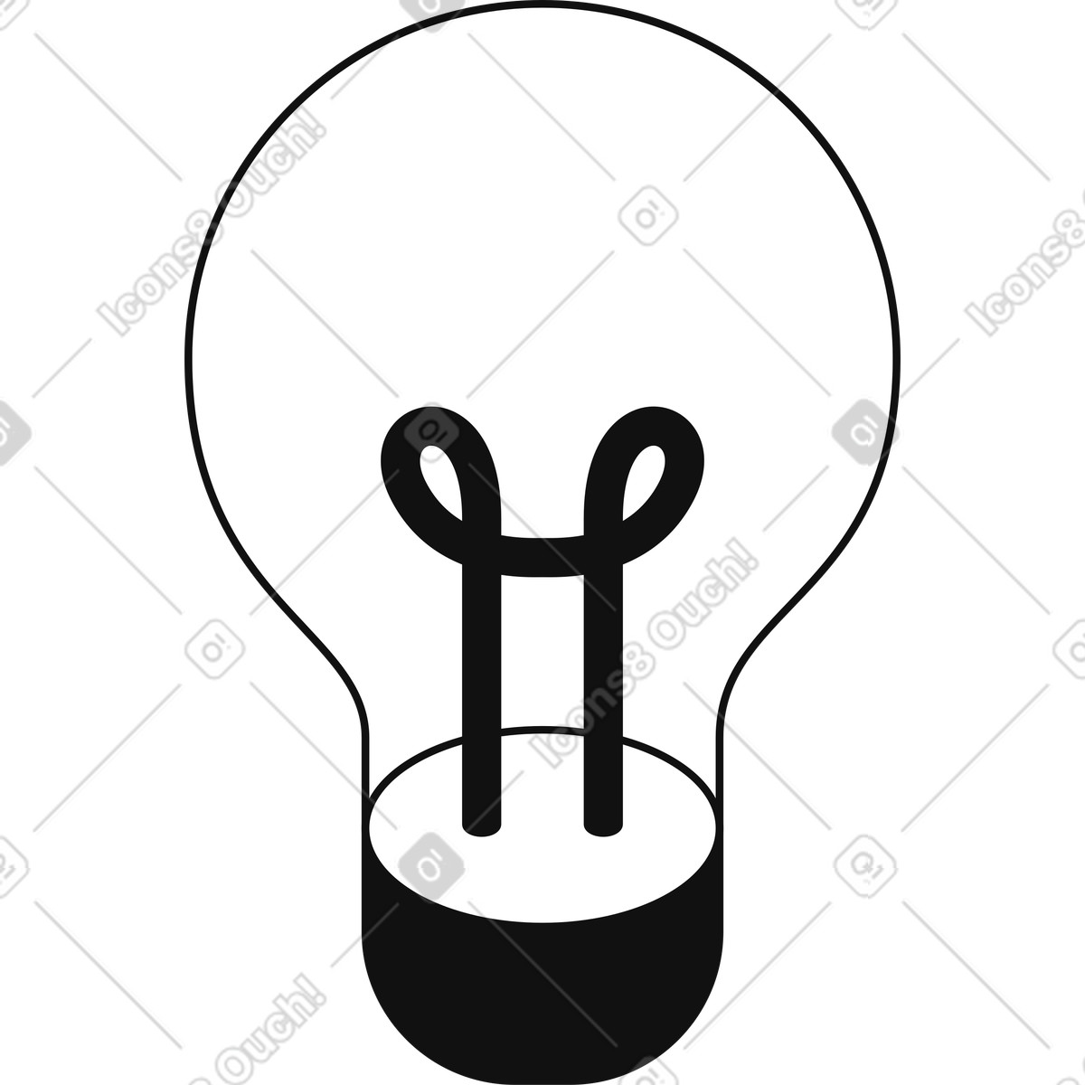 Lightbulb icon with simple filament shape for idea symbol-Illustration im Main-Stil als Download in PNG, SVG